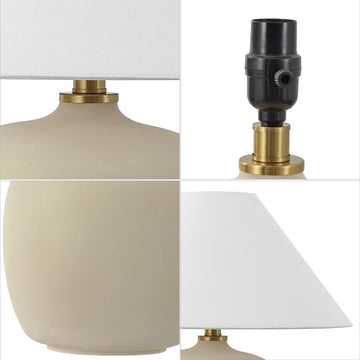 Delphi 18.25" Minimalist Scandinavian Resin/Iron LED Table Lamp - JONATHAN Y